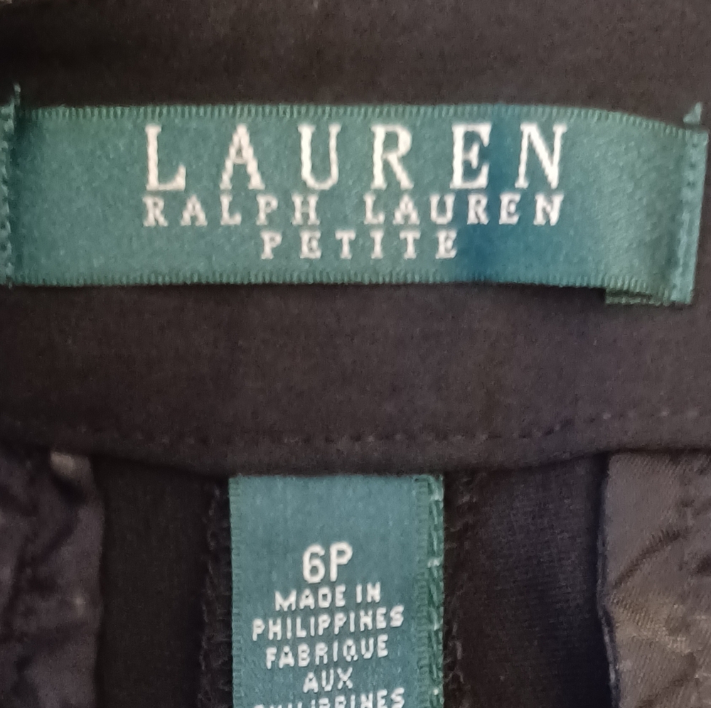 LAUREN RALPH LAUREN Petite Women's Black Wide Leg Crop Pants. 6P - Picture 8 of 10